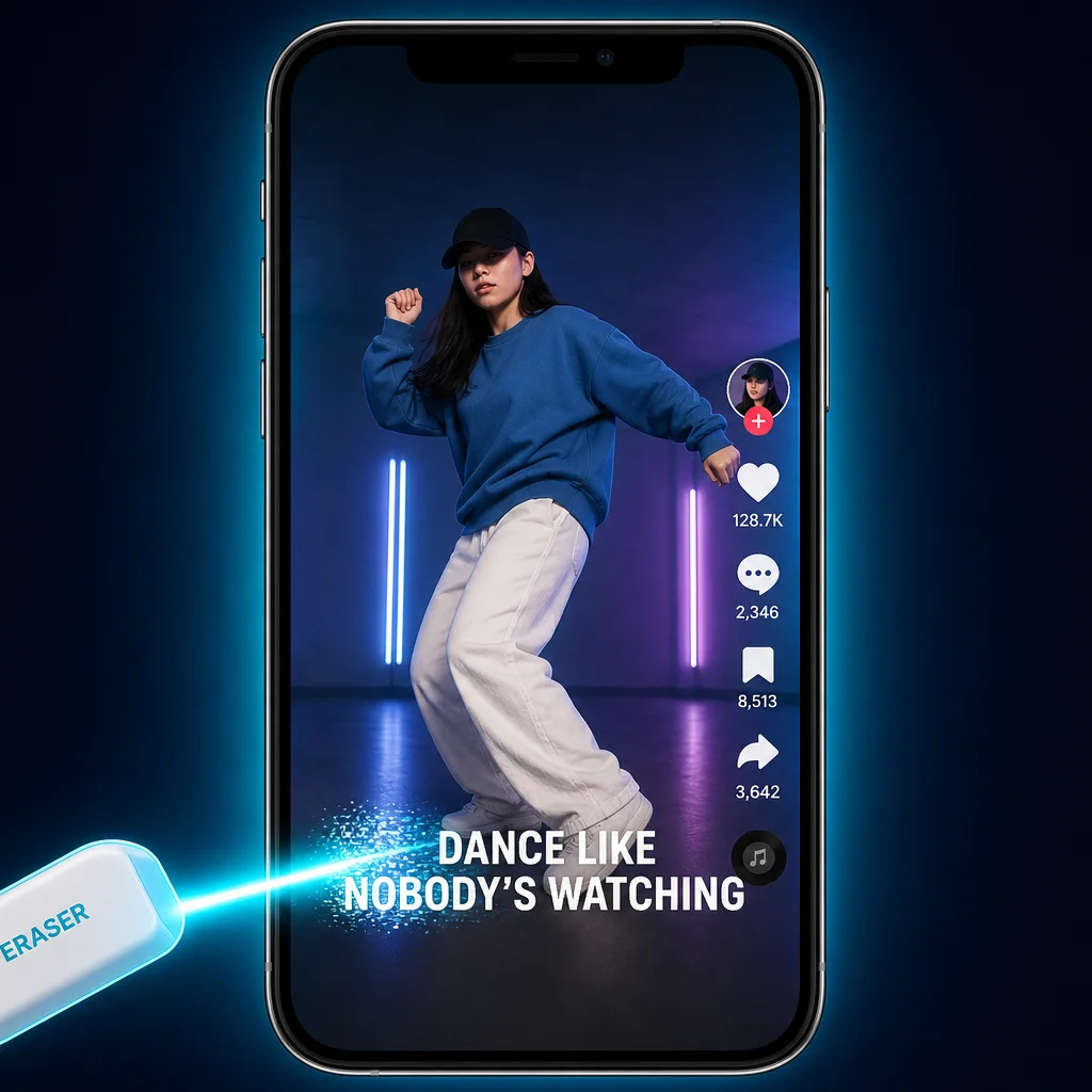Remove text from TikTok video online free using AI caption remover
